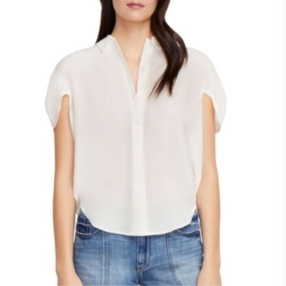 HABITUAL Lennon 100 % Silk Blouse Ivory Size Small - Picture 14 of 14